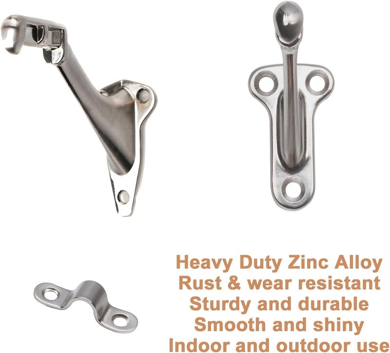 Acrux7 6 Pack 3'' Handrail Bracket, Stair Railing Bracket with Screws, Heavy Duty Zinc Alloy Hand Rail Hardware, Handrail Brackets for Indoor Stairs, Satin Nickel Finish - Image 3